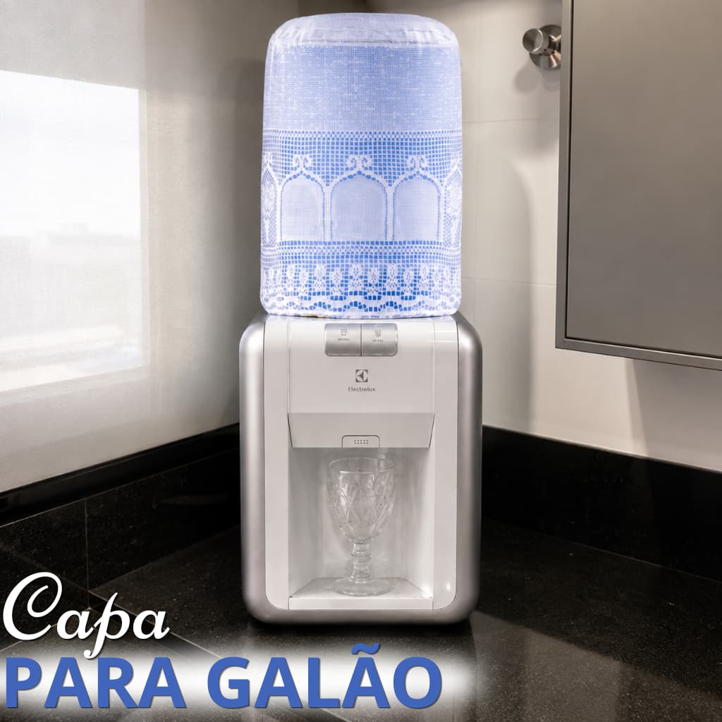Capa para Galão de Água em Renda Lisa Decorativa para Cozinha e Bebedouro Proteção com Charme