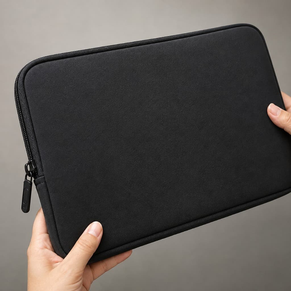 Case Luva Bolsa Pasta  Estojo para Notebook 15,6 Polegadas Preta Com Bolso e Sem Bolso