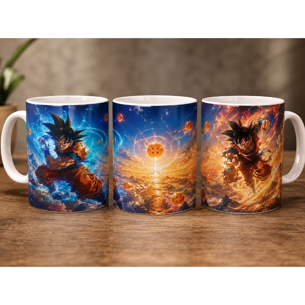 Caneca Dragon Ball Goku 325ml – Anime Geek com Variações de Personagens