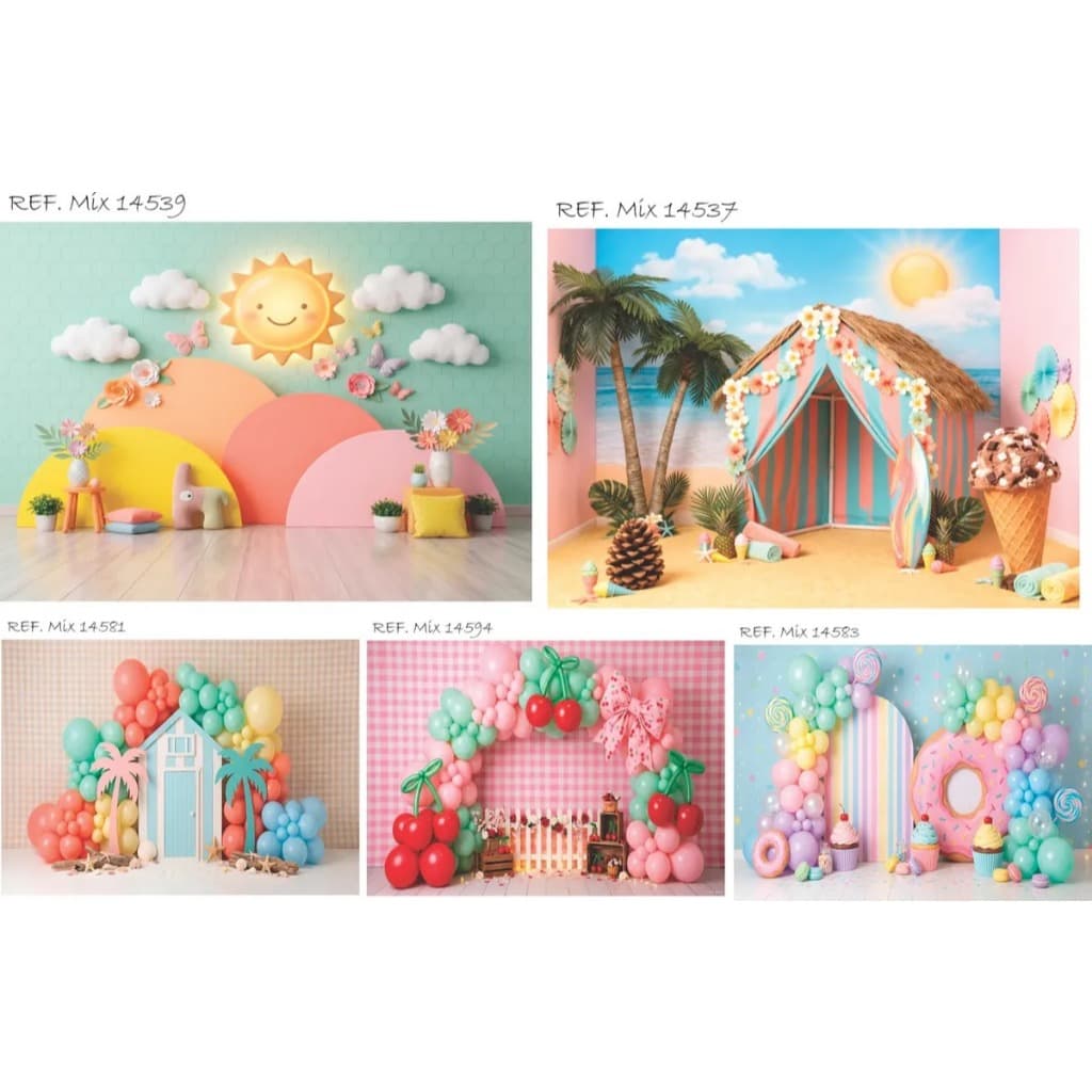 Fundo Fotográfico Infantil Decoração Festa Modelos Variados 1,80x2,60