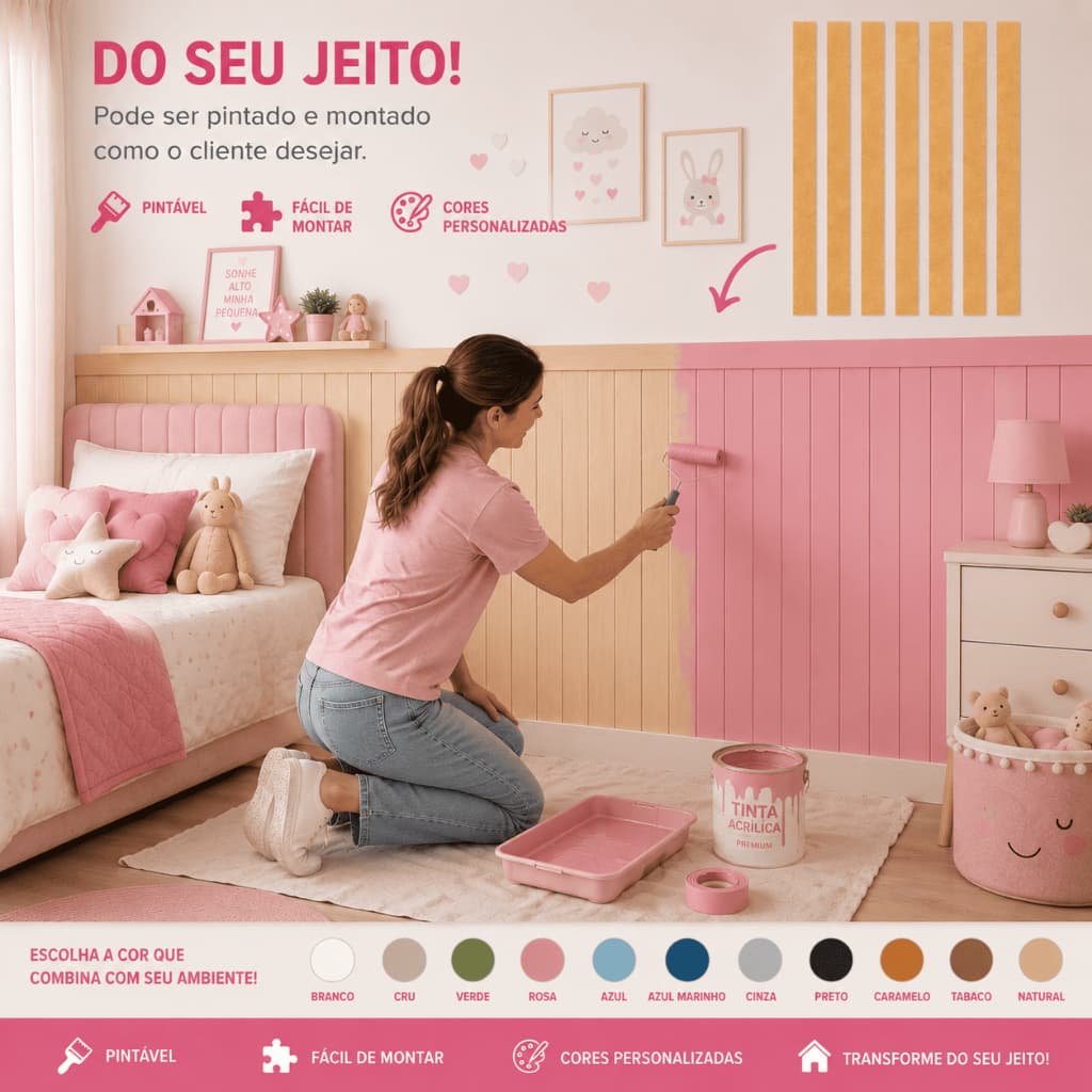 Kit 45 Ripa Mdf Shiplap Decoração Sala Quarto Parede