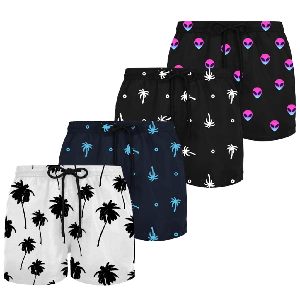 Kit 4 Bermudas Tactel Masculinas Plus Size Secagem Rápida G1 G2 G3