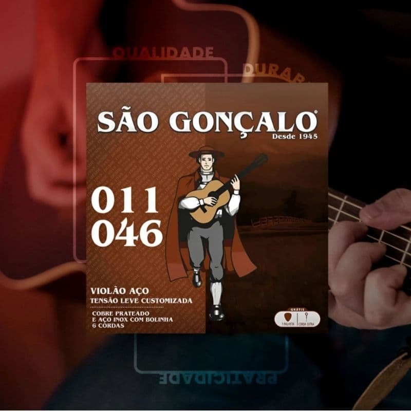 Encordoamento São Gonçalo para Violão Folk em Aço