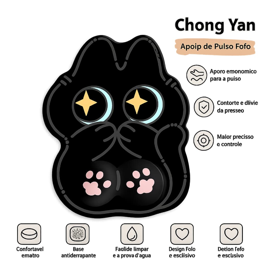Mouse Pad Gato De Olhos Grandes