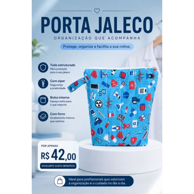 Porta Jaleco/enfermagem/técnico/medicina