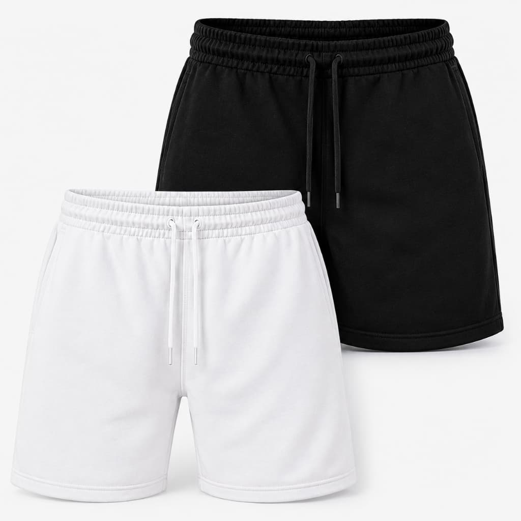 Kit 2 Shorts Masculino Moletinho Premium Bermuda Moletom Academia Casual Confortável