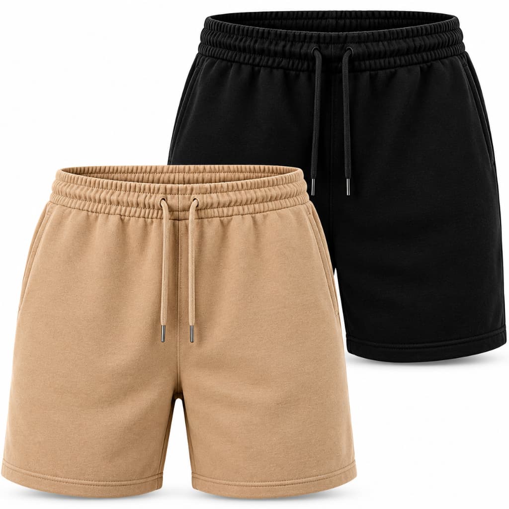 Kit 2 Shorts Moletinho Masculino Com Bolso Cordão Ajustável Bermuda Academia Treino