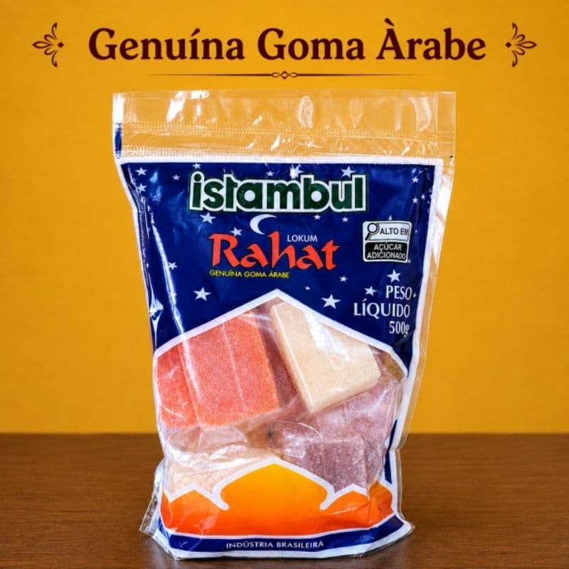 Rahat Goma Genuína Árabe Vários SABORES 1x500g Lokum Istambul.