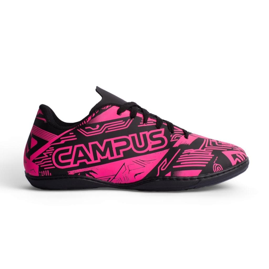 Chuteira Campu´s Futsal Quadra costurado Resistênte Sola preta antederrapante estampada