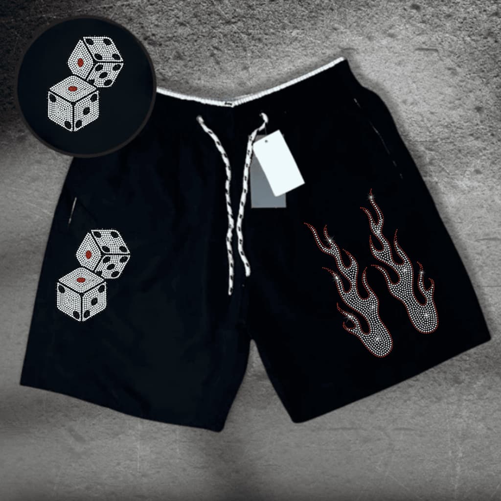Short Tactel Elastano Premium Masculino Griff - Dice -. Basquete, Corrida, Otaku