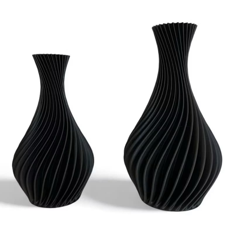 Kit 2 Vasos Decorativos Modernos Espiral para Sala, Mesa e Aparador