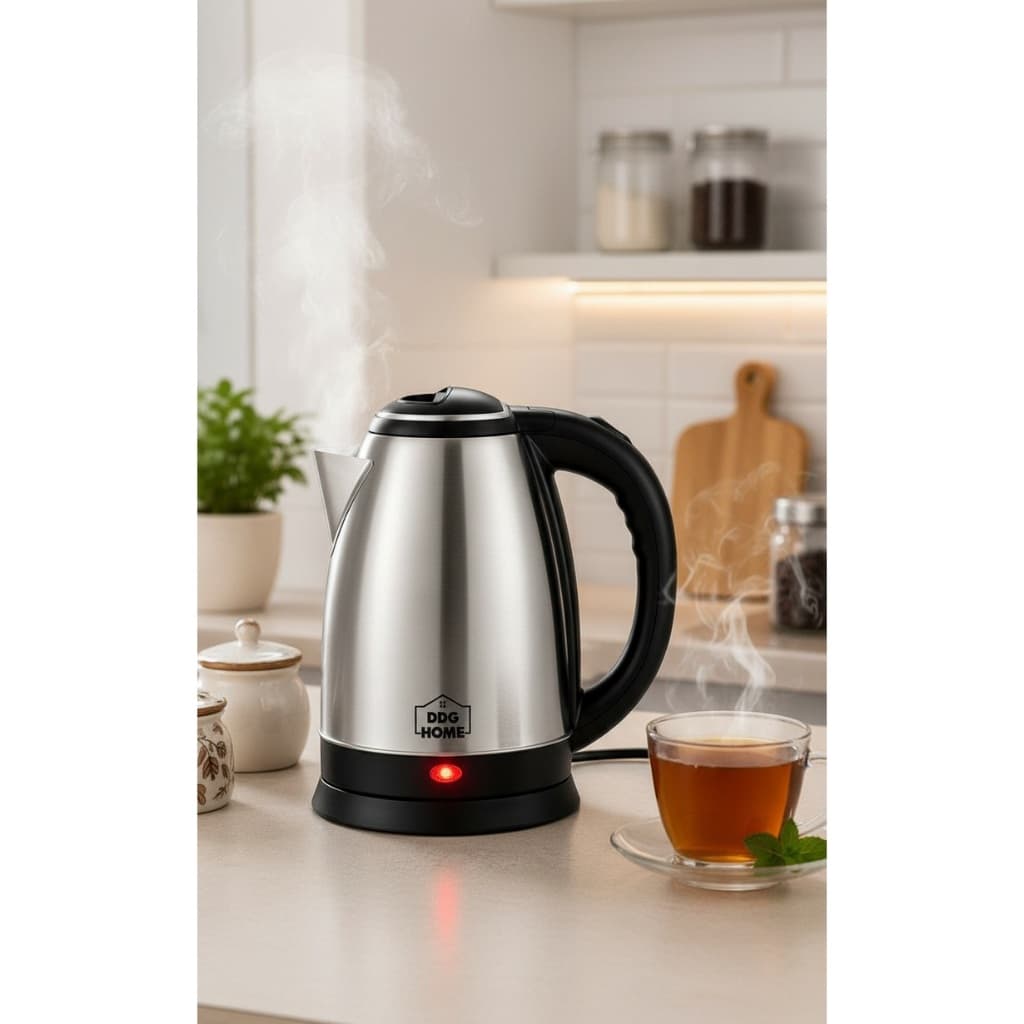 Chaleira Elétrica Inox 1.8L 1500W 220V Esquentador Rápido de Água Para Café Chá