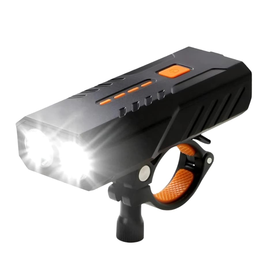 Lanterna 2 Led Farol Bike Usb Recarregável Led Luzes Com Visor Led Usb Pisca Trilha Acampamento Casa