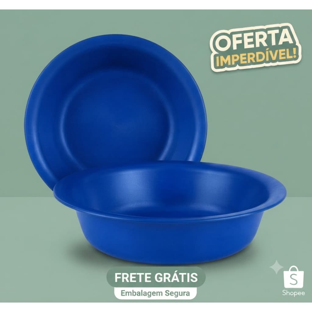 Kit 2 Tigelas Grandes Multiuso em Polipropileno 23cm | Resistentes  Ideal para Saladas, Petiscos, Sobremesas e Churrasco