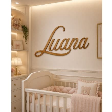 Aplique De Parede Em Mdf Nome Personalizado Decoração Pintado