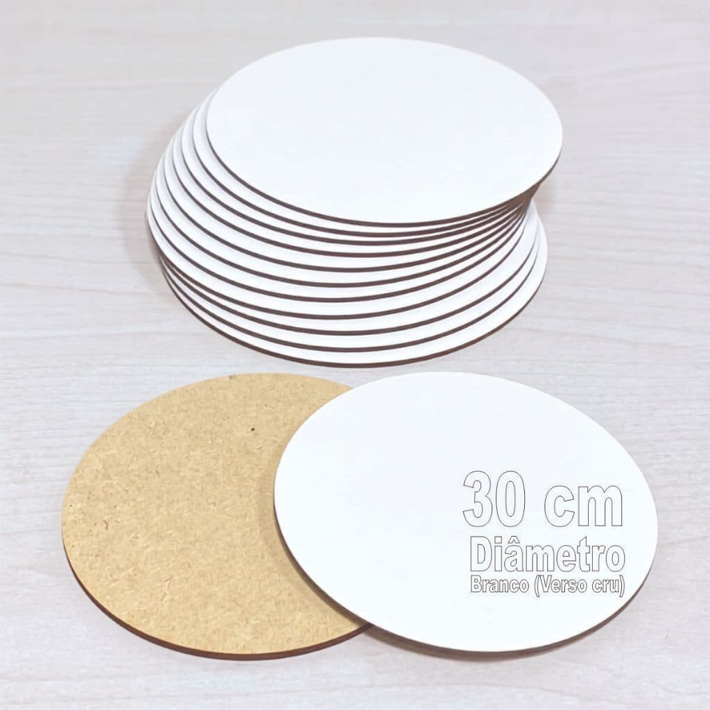 10 Cake Board 30Cm Disco Base Tabuleiro porta Bolo Mdf Branco sousplat artesanato quadro redondo U2b