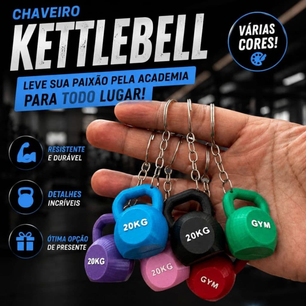 Chaveiro Kettlebell Academia Fitness
