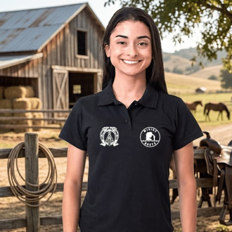 Camisa Minina Bruta e Nossa Senhora Camiseta Gola Polo Com Escrito nas Costas Lançamento Com Brinde