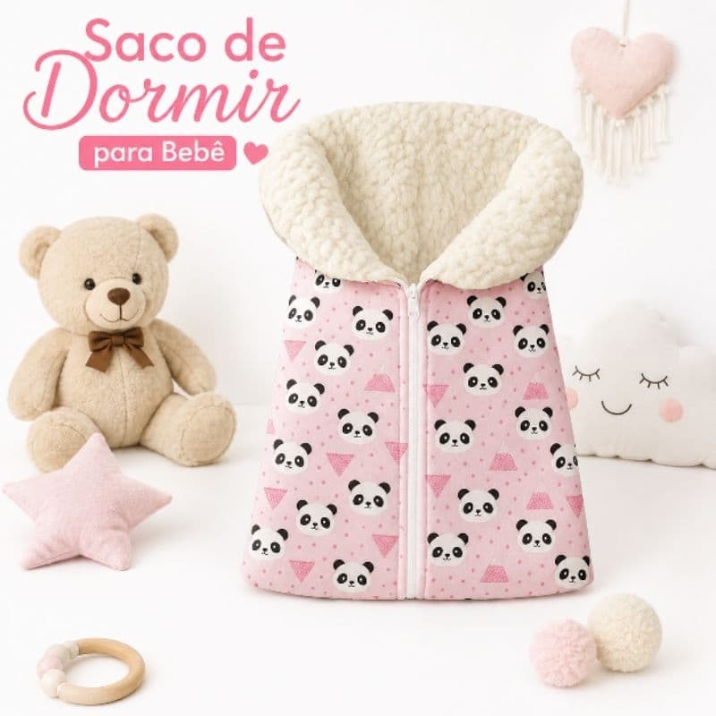 Porta Bebê Saco De Dormir com Sherpa para Bebê - quentinho e macio, várias estampas