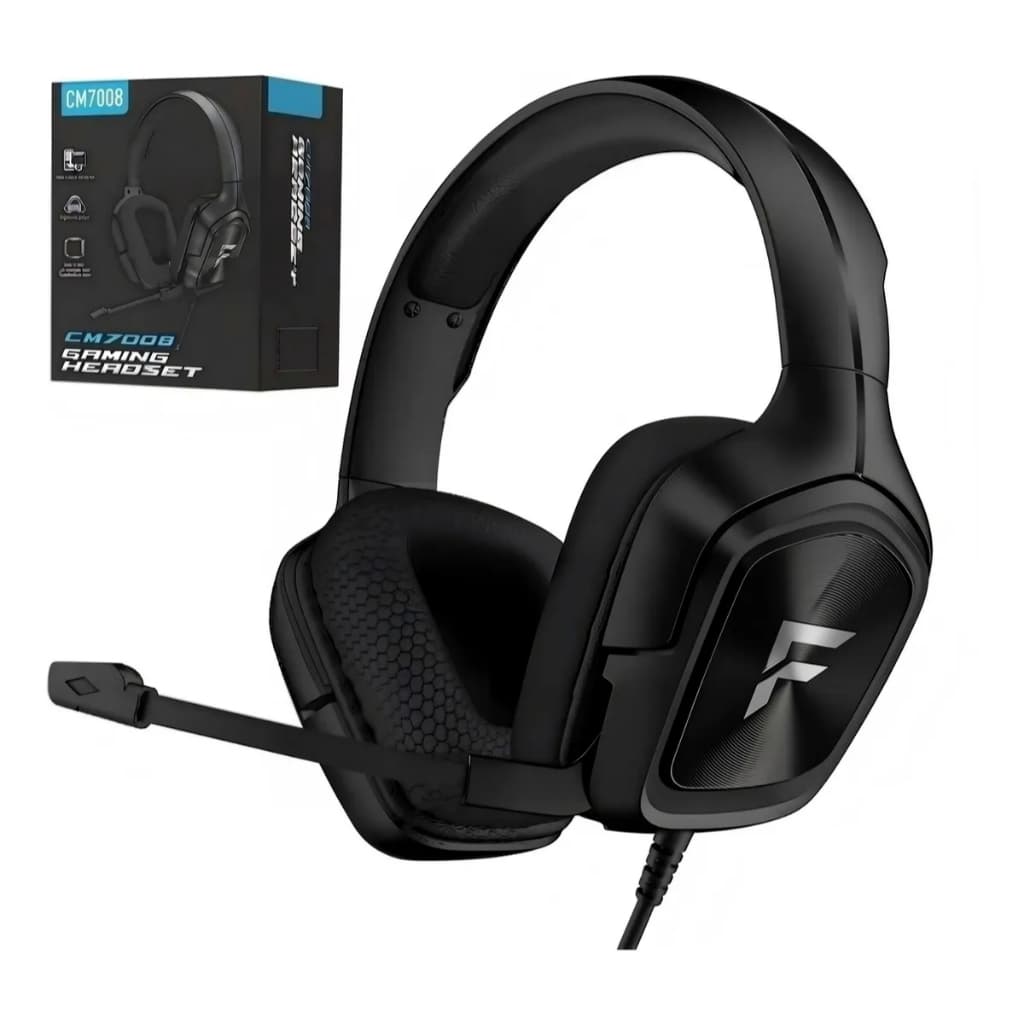 Headset Gamer Olafvi Cm7008 Preto 7.1 Com Microfone Redução De Ruído Ps5 Xbox