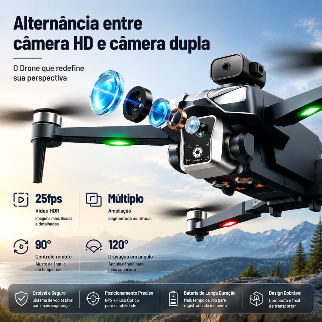 K18 RC Drone GPS Positioning 4K Camera 1KM Control Distance Foldable FPV Quadcopter Included 2Batteries Envio do Brasil