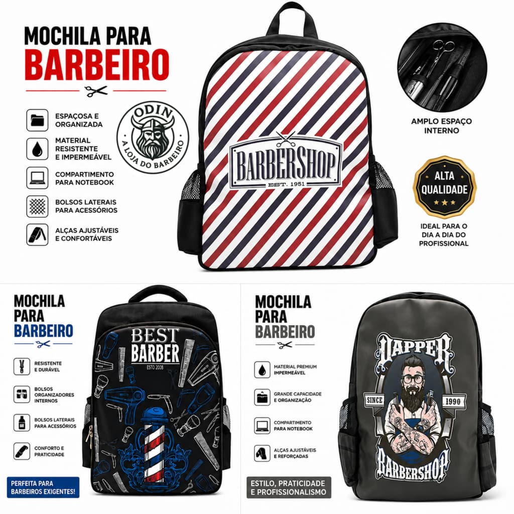 Mochila Para Barbeiro Maleta Para Barbeiro Mochila de Barbeiro Bolsa para Barbearia