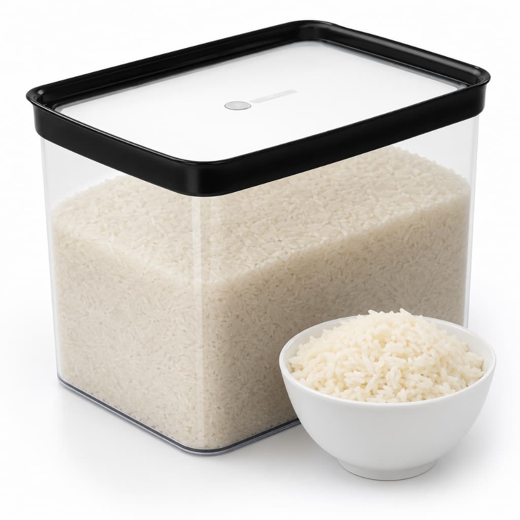 POTE HERMÉTICO GRANDE PARA ARROZ RAÇÃO MANTIMENTOS EM GERAIS EMPILHAVEL ACRILICO RESISTENTE E PODE IR NA LAVA LOUÇA