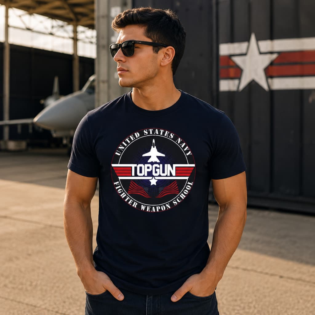 Camisa Camiseta Masculina TOP GUN 100% Algodão Premium