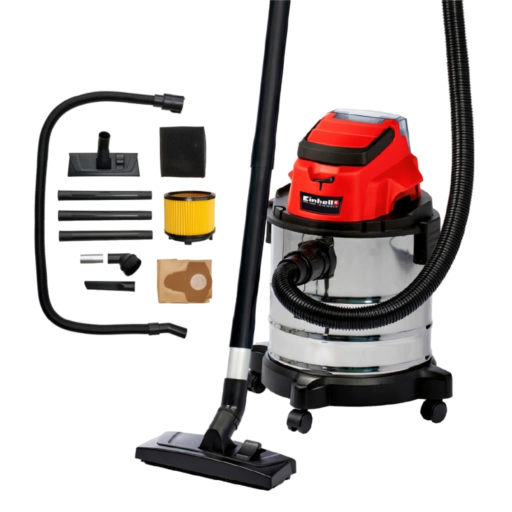 Aspirador de Pó e Água Einhell 20L Power X-Change sem Fio para Oficina Garagem Carro e Limpeza Geral