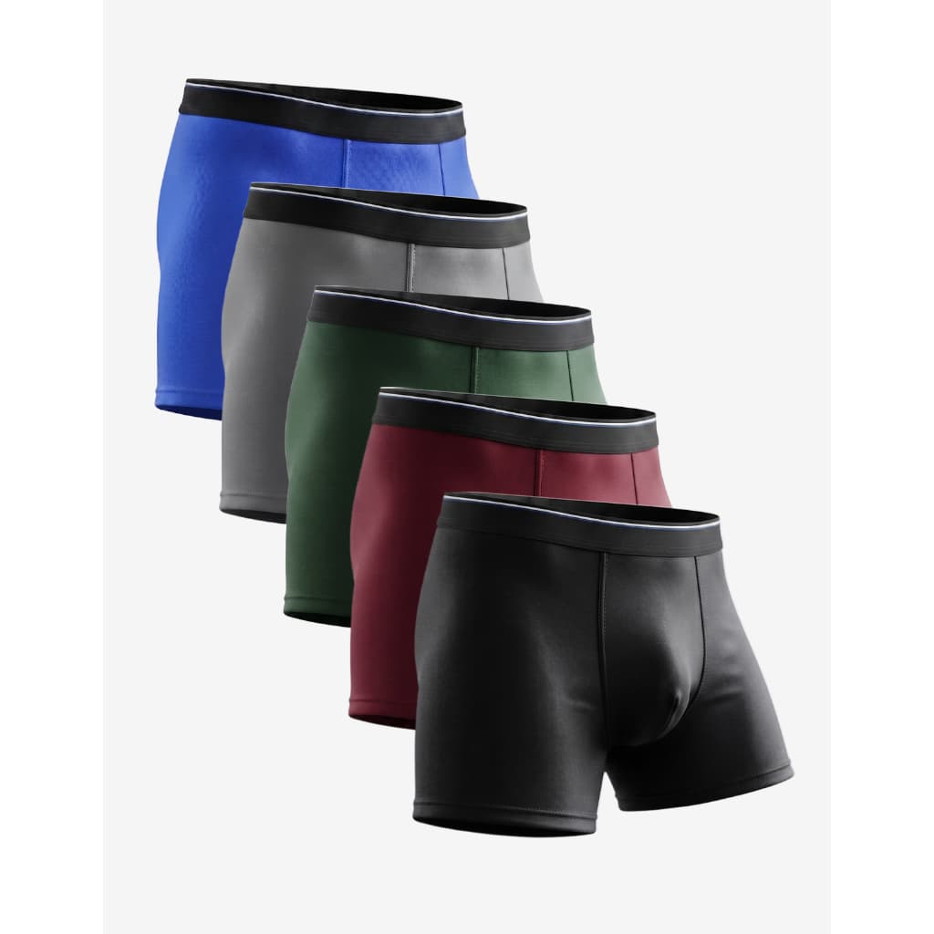 Kit Com 5 Cuecas Boxer Box Masculina Microfibra Adulto P ao GG Macia Confortável Respirável Atacado