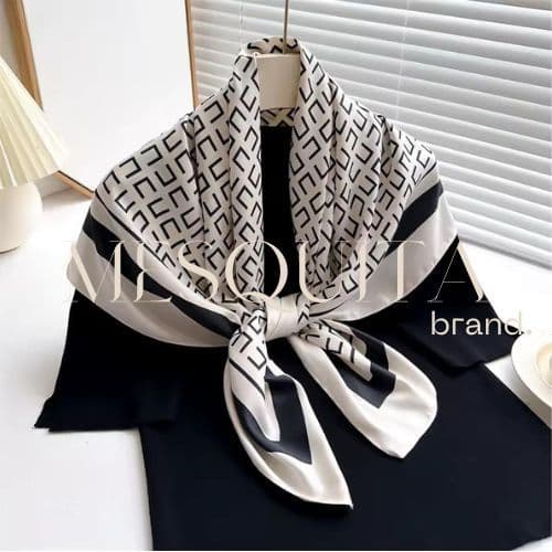 Bandana Lenço de Seda Cetim Cabeça Elegante Estampa Boho Animal Print Feminino a pronta entrega