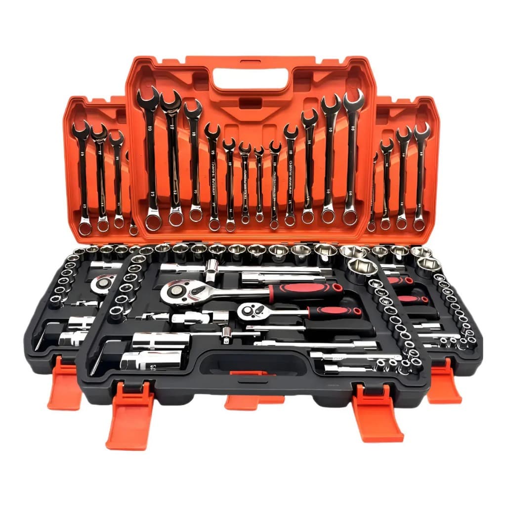 Jogo Soquete Chave Combinada Catraca 61 Pcs C/ Maleta Cor Sortido