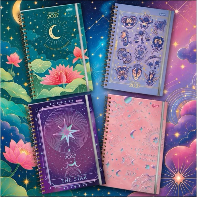 Agenda Planner 2027 Mystic Signos Tamanho 175x242mm 160 Paginas Modelo Datado.