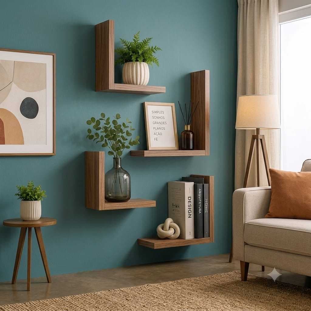 Kit Prateleira em L Decorativos Modernos 100% MDF