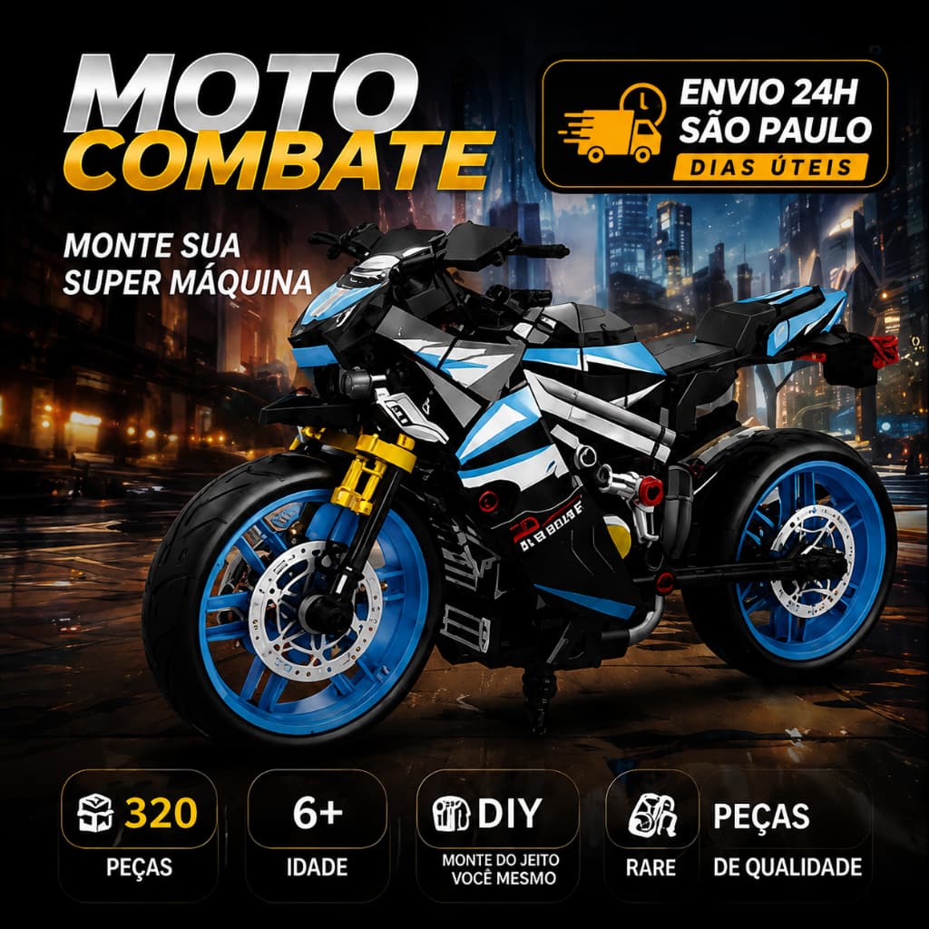 Moto Infantil De Montar 320 Peças DIY Moto Esportiva Racing Brinquedo Educativo Kit Montagem Para Meninos 6+ Anos