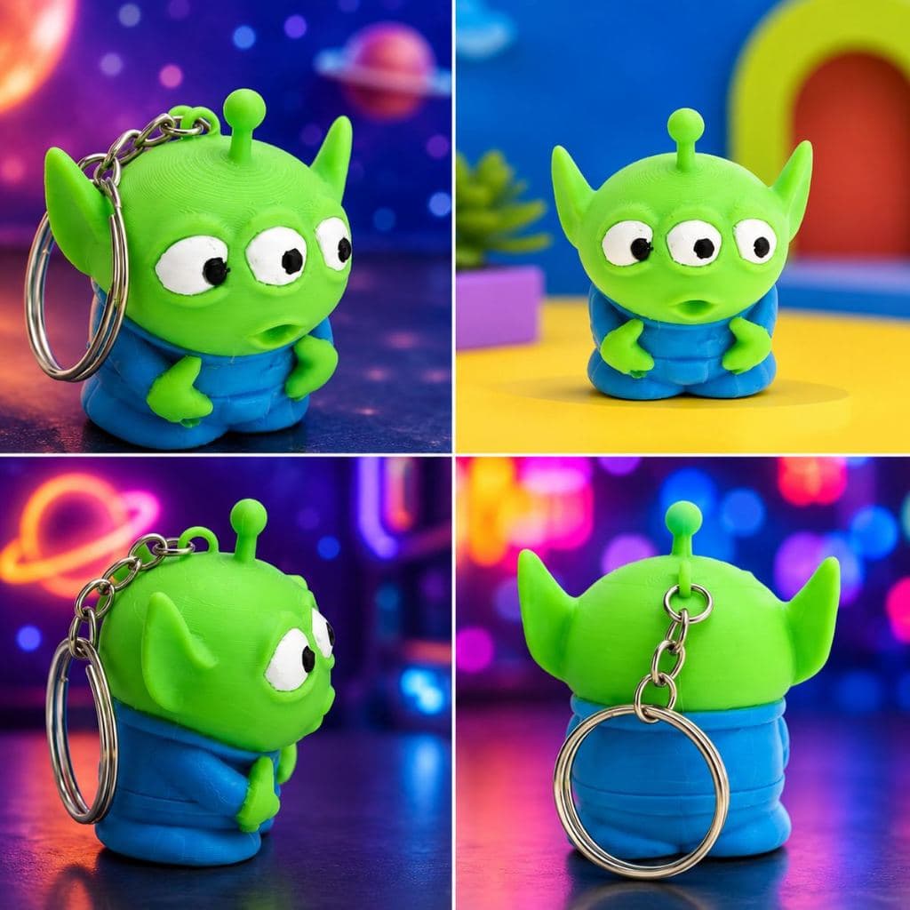 Chaveiro Mini Alien Verde Fofo para Mochila, Bolsa e Chaves: Acessório Divertido