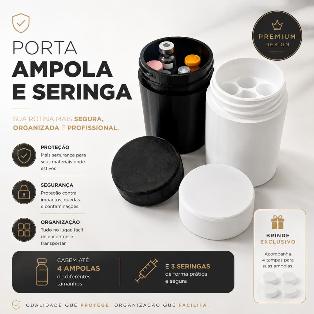 Case Porta Ampola e Seringa Rosqueável