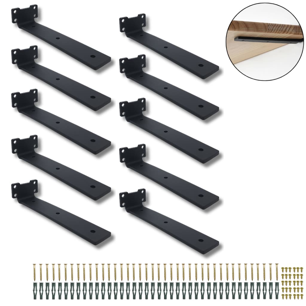 Kit 10 Suportes De Parede Mão Francesa 20cm Formato Invisível Para Prateleira Estilo Moderno