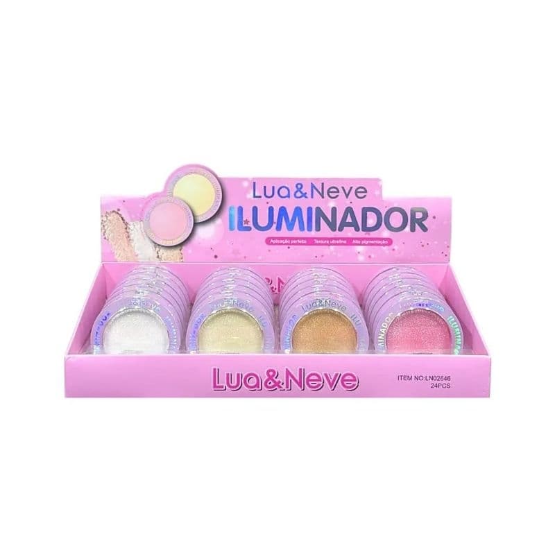 Iluminador Lua&Neve – Iluminador de brilho intenso para realçar a maquiagem.