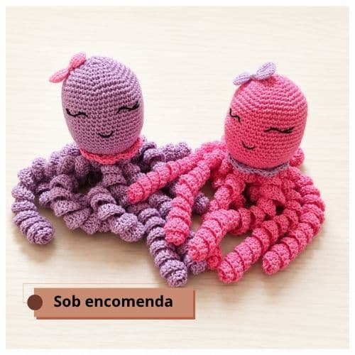 Polvo Amigurumi Artesanal 45 cm | Feito à Mão | Decoração Infantil | Presente Afetivo