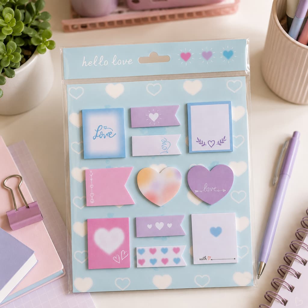 Post It Decorativo Adesivo 220 Folhas 11 Modelos Coloridos Para Anotações Planner Estudos