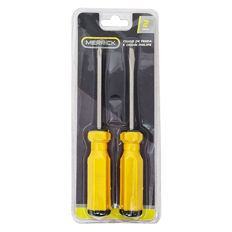 Kit Chave De Fenda E Philips 15cm 2 Peças Em Metal Merrick
