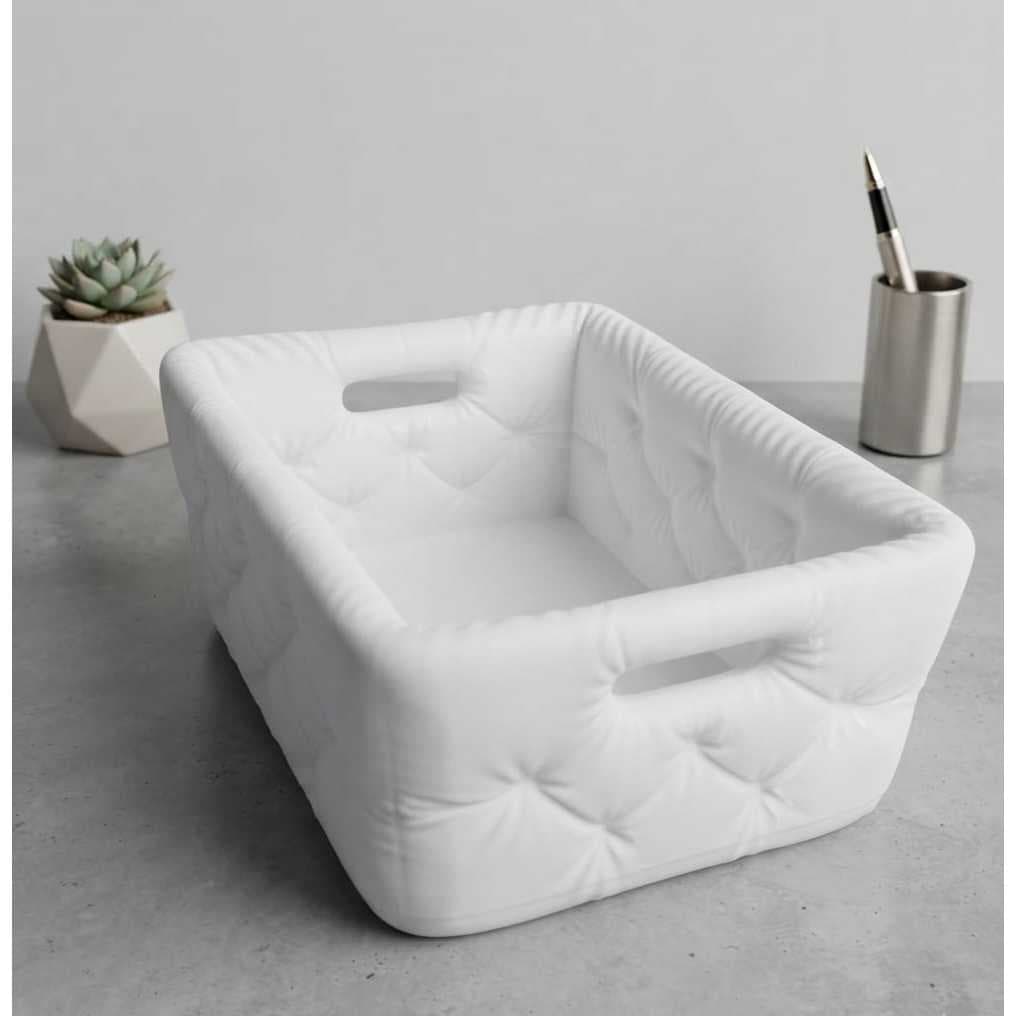 Cesto Organizador 3D Almofadado Capitonnée - Porta Treco Decorativo