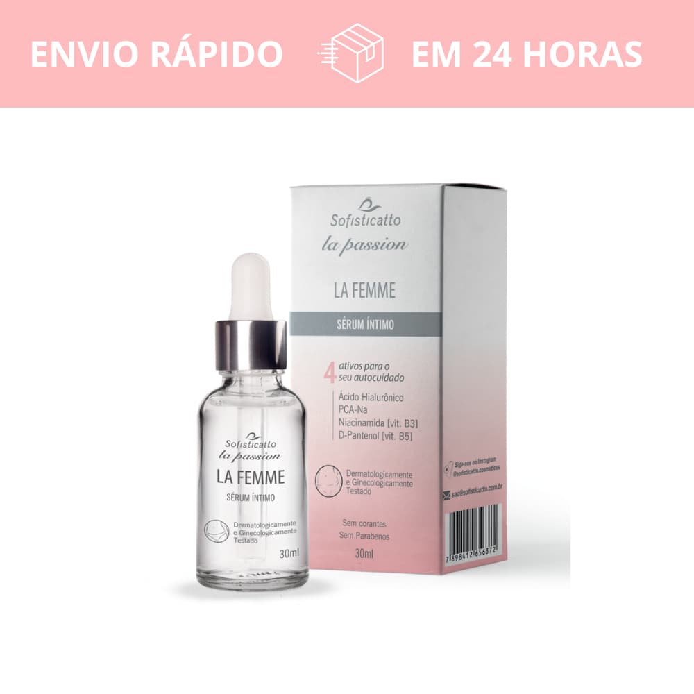 Sérum Íntimo La Femme Sofisticatto 30ml | Ácido Hialurônico + Vitaminas B3 e B5