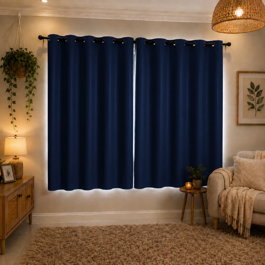 Cortina PVC 100% Blackout/Blacaute 2,20x1,30 Impermeável Corta Luz Quarto, Sala, Cozinha Fácil Limpeza