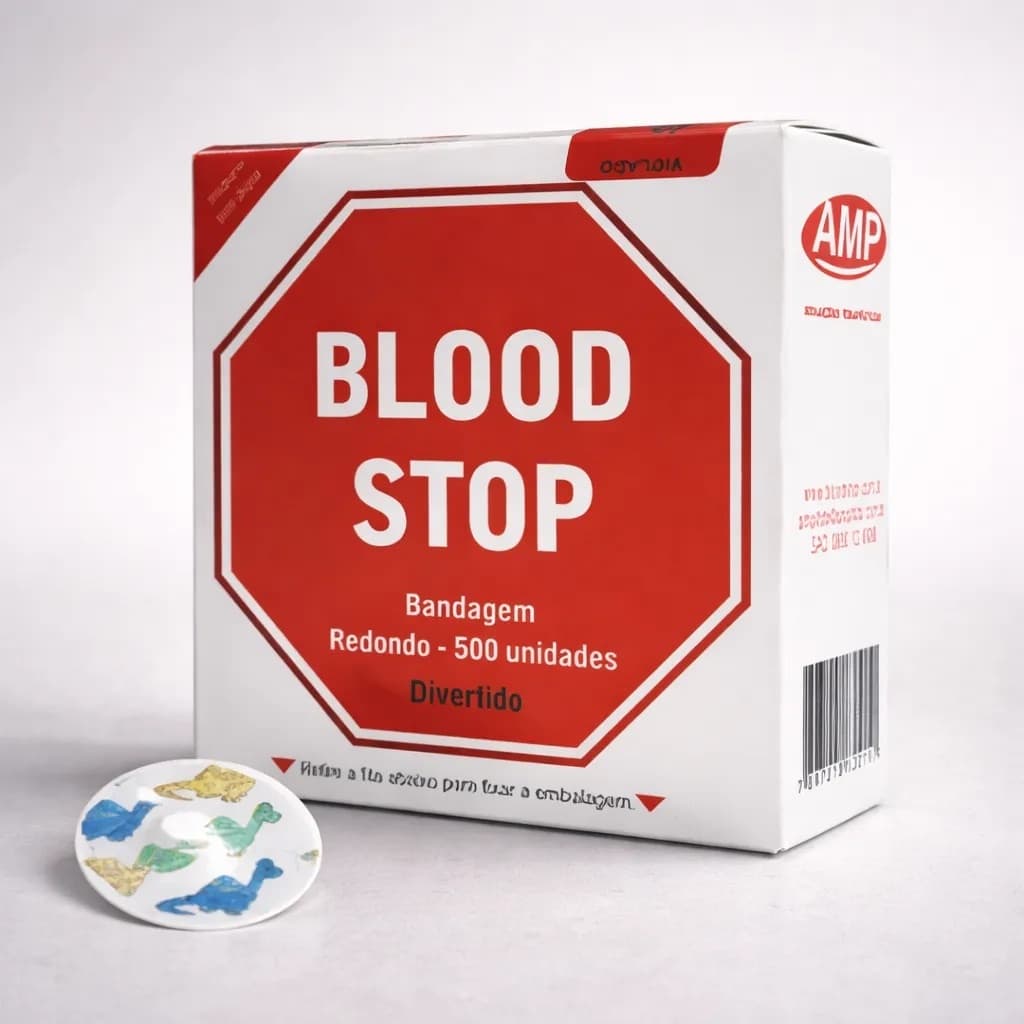 Curativo Infantil Bandagem Blood Stop Divertido Redondo Caixa 500 Unidades