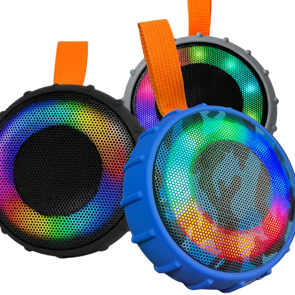 Caixa De Som Bluetooth GONEX SOM-0131 IPX6 Á Prova D'Água LED RGB Homologada Anatel TWS Rádio FM
