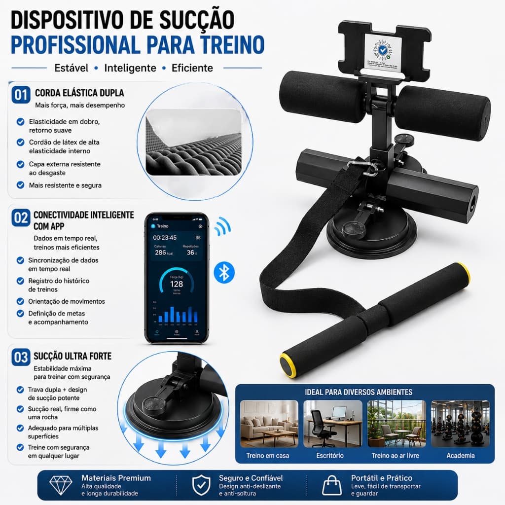 Aparelho Abdominal Exercícios Equipamento Abdominal com Ventosas e Corda Elástica Exercícios em Casa De Abdominais