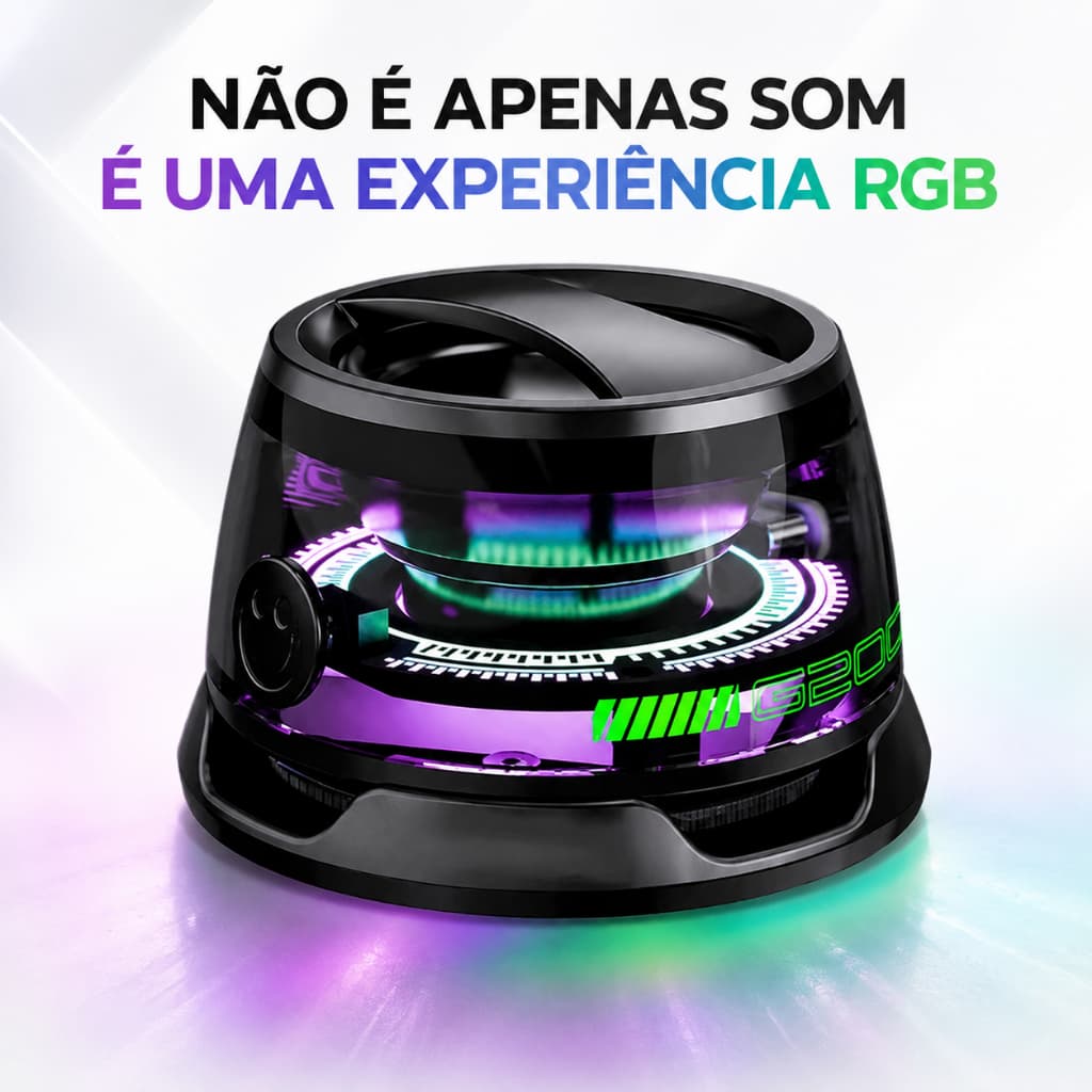 Caixa de Som Bluetooth Portátil Magnética 2 Unidades Mini G200 para Trabalho e Uso Externo
