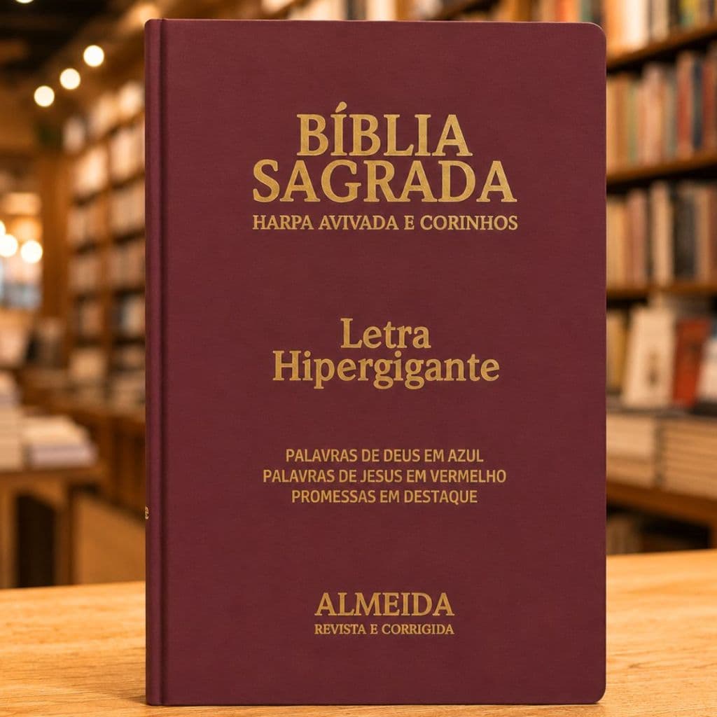 Biblia Sagrada | Letra Hipergigante | Harpa & Corinhos | RC | Luxo Bordo